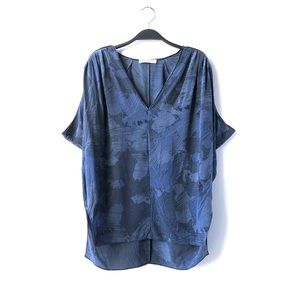 Halston Heritage 100% Silk floral print top